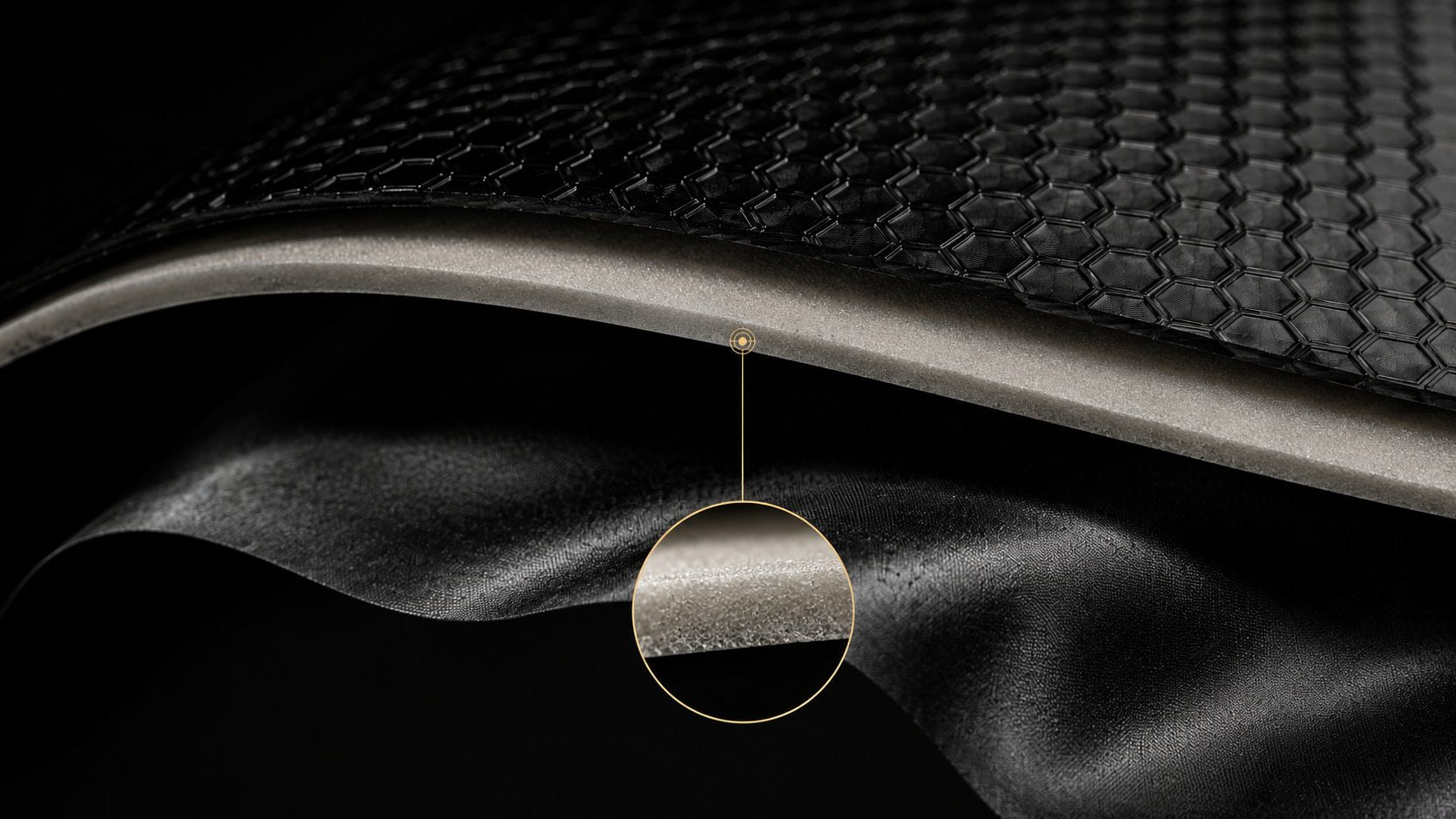 Close-up van de dunne flexibele foamlaag